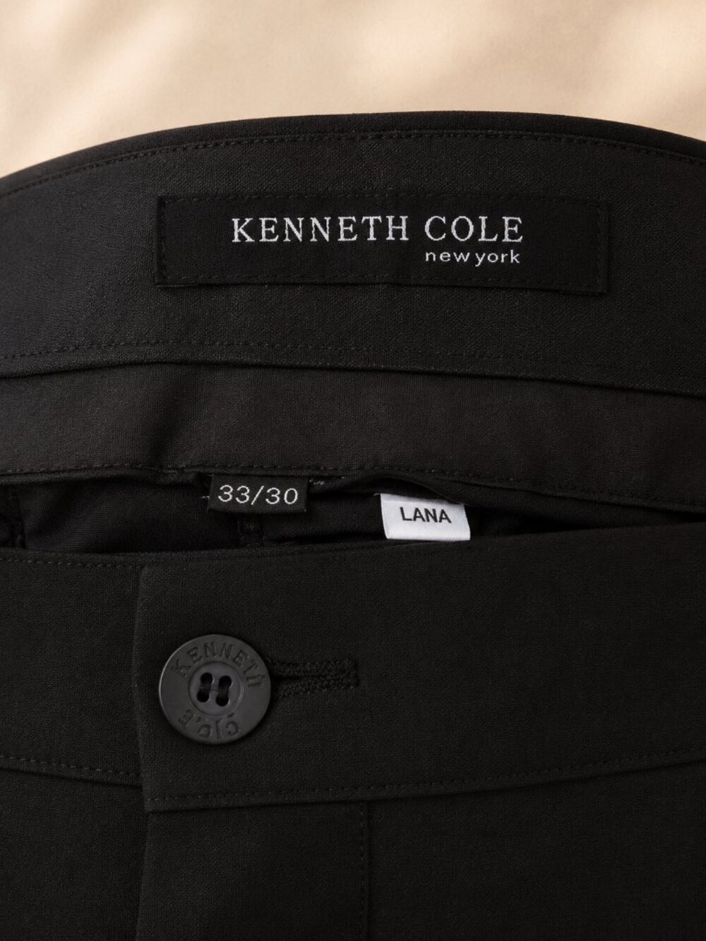 Kenneth Cole Black Flat Front Dress Pants Tailored Career Office Trousers - Picture 2 of 3